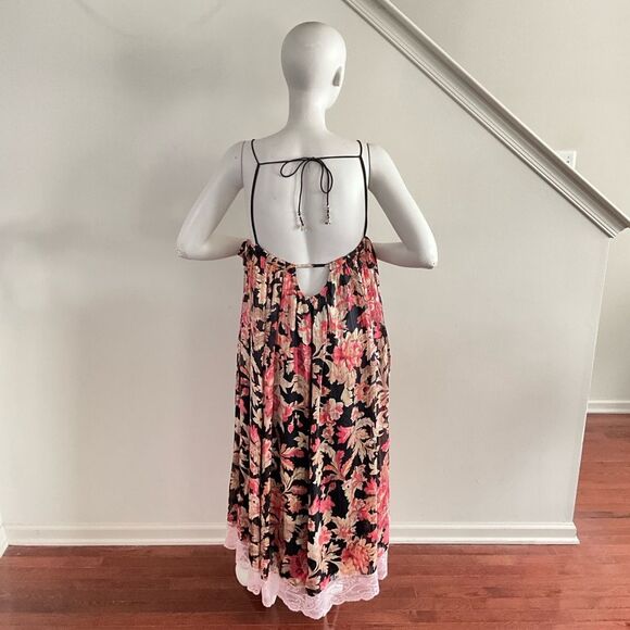 New Free People Printed Primmy Midi Dress Floral Low Back M - Picture 5 of 14